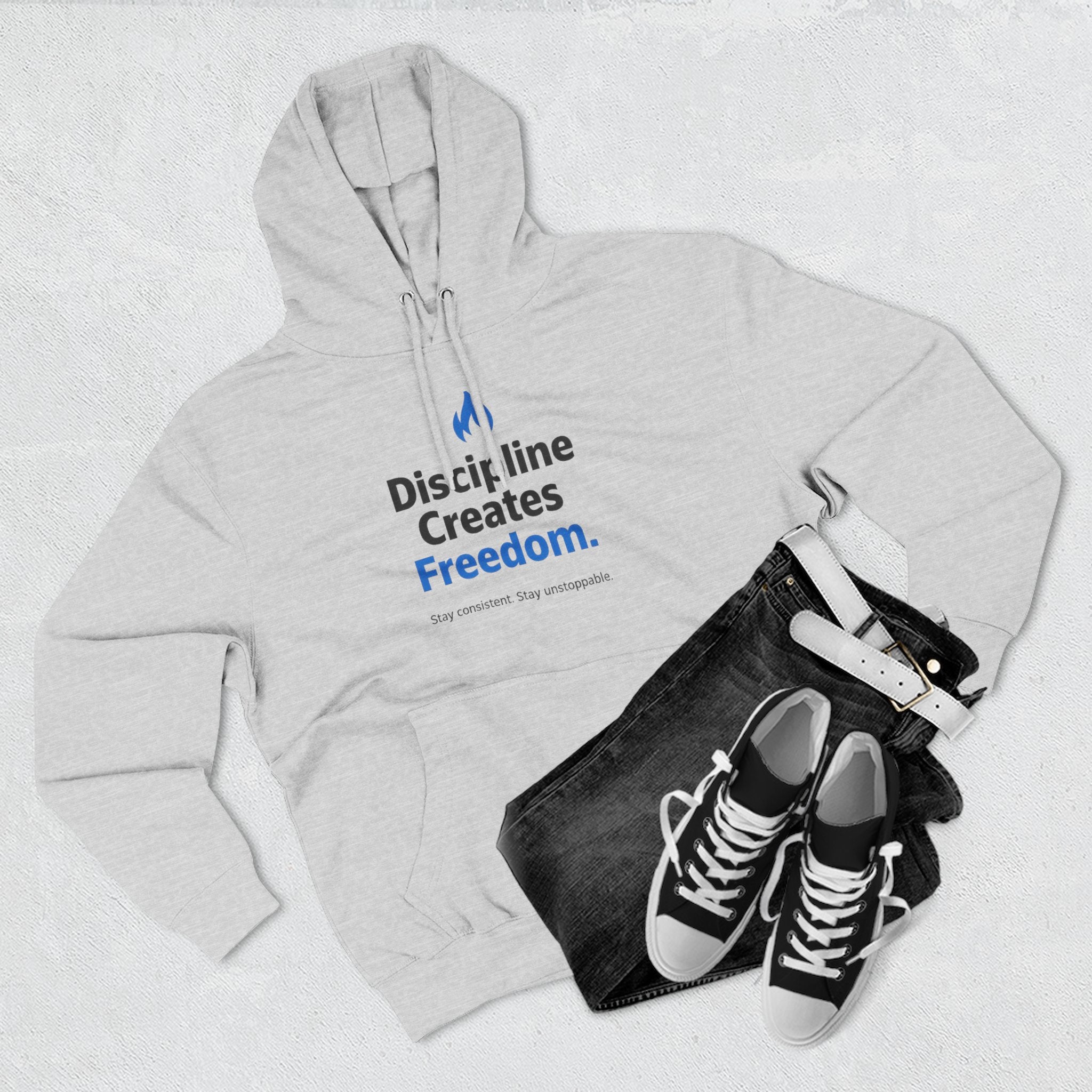 Discipline Creates Freedom Hoodie — Motivational Fitness & Productivity Pullover