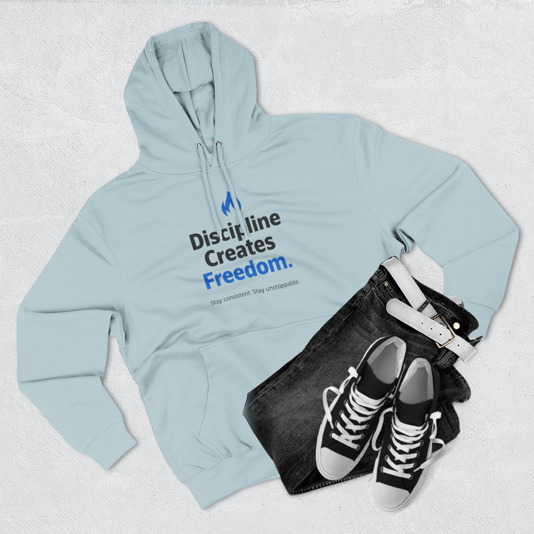 Discipline Creates Freedom Hoodie — Motivational Fitness & Productivity Pullover
