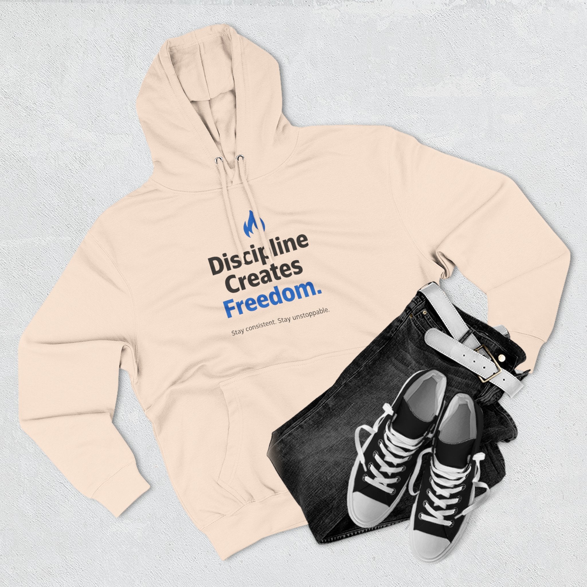 Discipline Creates Freedom Hoodie — Motivational Fitness & Productivity Pullover
