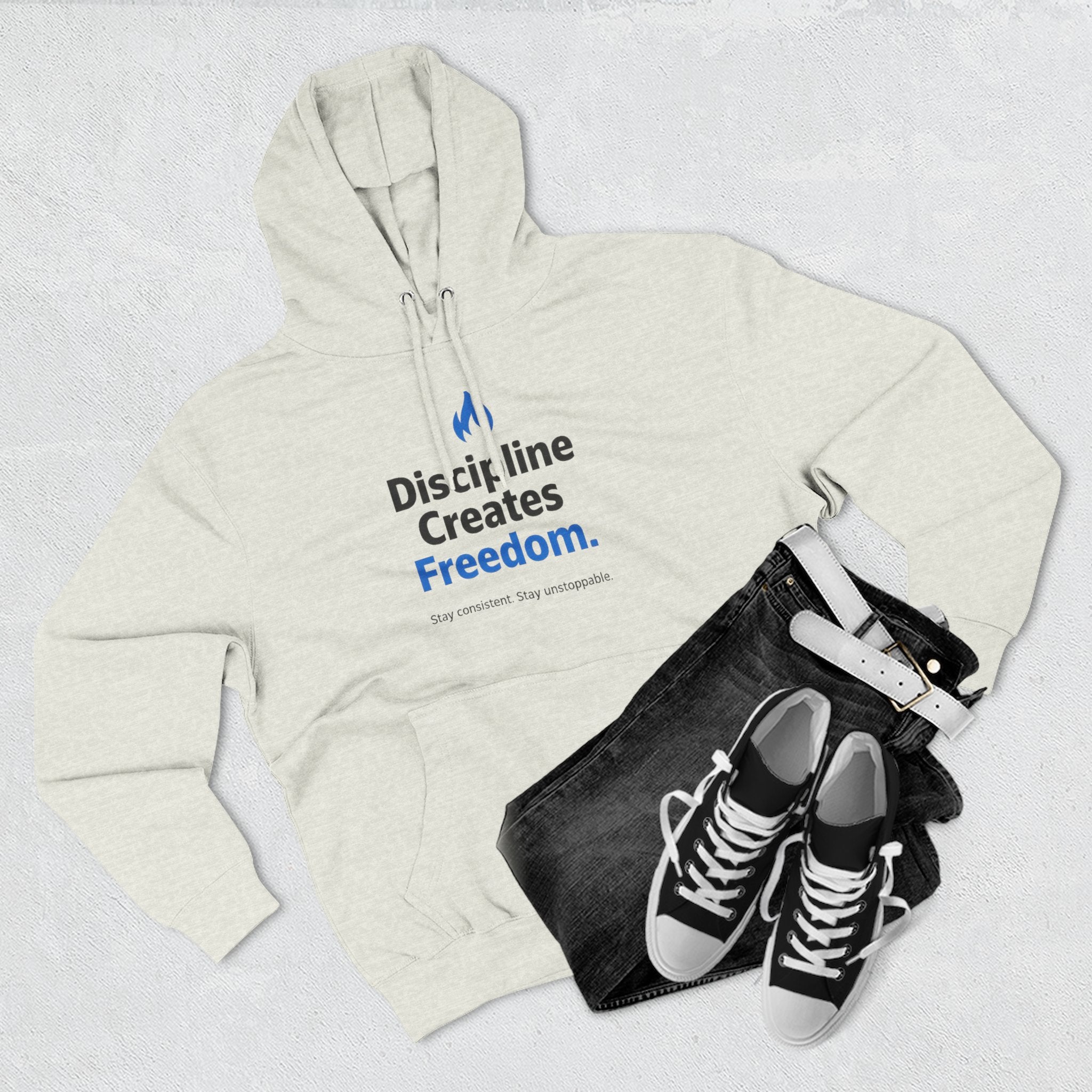Discipline Creates Freedom Hoodie — Motivational Fitness & Productivity Pullover